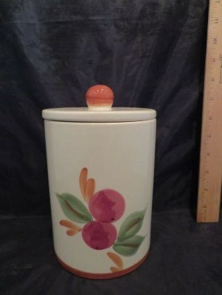Franciscan Apple Pattern Canister Portugal 7 3/4 " Tall X 4 3/4 " Wide
