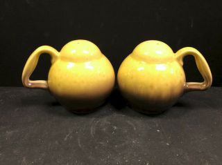 Yellow To Brown Drip Hull Oven Proof Range Salt And Pepper Shakers