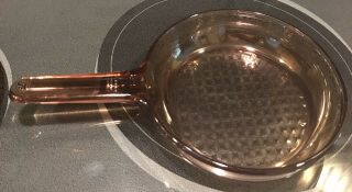 Vintage Amber Brown Visions Corning Ware 7 " Waffle Bottom Skillet - Made In Usa