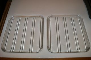 (norge?) Refrigerator Clear Glass Meat Vegetable Drawer Trays Rare Vtg.  Antique