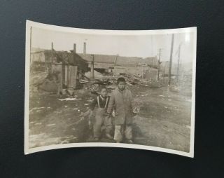 Vintage Post Ww2 Japanese Children & Destruction Photo Taken By Us Army Soldier