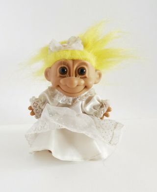 Vintage Russ Troll - Bride W/ Yellow Hair 5 "