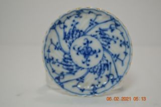 Antique Dresden Germany Flow Blue Onion Porcelain Plate Saucer