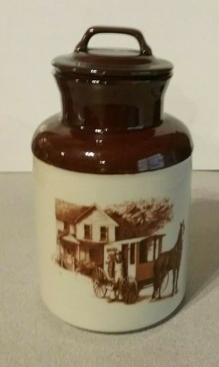 Vintage Mccoy Pottery Canister With Lid Dairy Farm 252