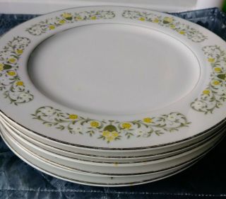 6 Vintage Sterling Fine China,  Japan,  Florentine Pattern 10 Inch Dinner Plates