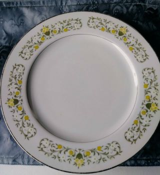 6 Vintage Sterling Fine China,  Japan,  Florentine Pattern 10 inch Dinner Plates 2