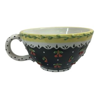 Vintage Mary Engelbreit Michel & Co.  Me Ink 2001 Tea Cup Coffee Cup Cherries S31