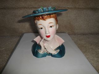 Vintage Glossy Ceramic Japan Made? Young Girl Head Vase