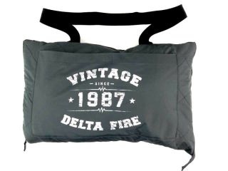 Port Authority Travel Blanket Foldable Zipper Vintage Delta Fire Gray