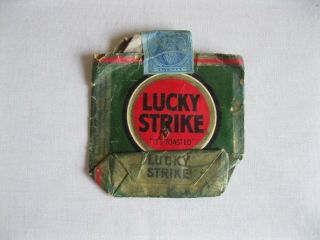 Vintage Ww2 Lucky Strike Green Cigarette Pack Dewitt Clinton Tax Stamp