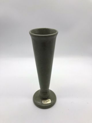 Vintage Haeger Pottery Bud Vase Green 9.  25 "