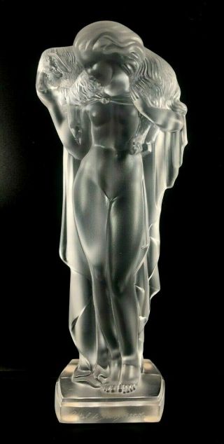 Cristal De Sevres Art Deco Nude Female Figurine With Lamb Signed Numbered Ltd Ed
