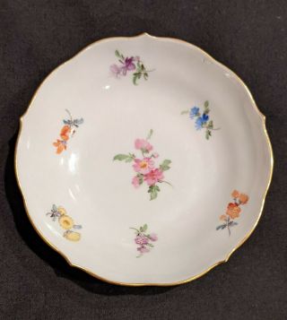 Vintage Meissen Porcelain Trinket Nut Dish - Hand Painted - 4 " - Early 20th C