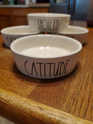 Rae Dunn Catitude Pet Cat Kitty Dish Bowl 5 " One Dish
