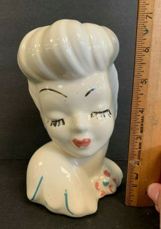 Vintage Flourist Headvase Glamour Girl Ceramic Vase (ag)