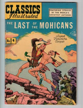 Classics Illustrated - No.  4 - Last Of The Mohicans - Vintage Comic Book