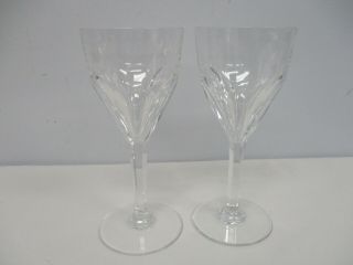 2 Signed St Louis Bristol French Crystal Large 7 7/8 " Water Goblets Glasses