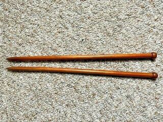 Vintage Jumbo Wooden Wood Knitting Needles 15 Inch
