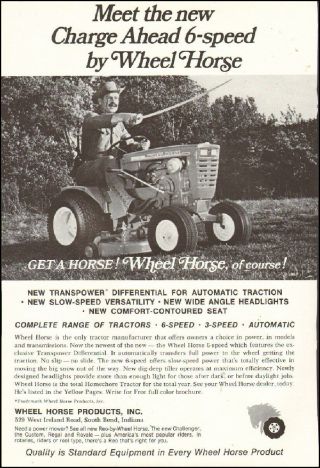 1967 Vintage Ad For Wheel Horse Garden Tractor Mower Photo Retro 062517