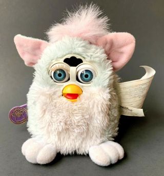 Tiger Electronics 1999 Vintage Furby Babies Baby Pink Blue White Parts