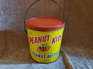 Vintage Peanut Butter Pail - Peanut Kids Tin - 5 Pound - Suffolk Va