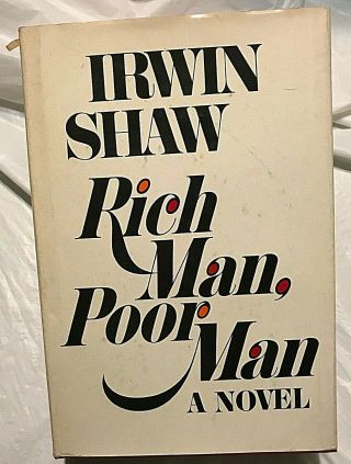 Irwin Shaw Rich Man,  Poor Man Vintage 1970s Book Club Edition Panorama Post Wwii
