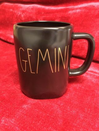 Rae Dunn Horoscope Zodiac Mug - Gemini - Black/gold