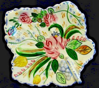 Vintage Blue Ridge Hand Painted Leaf Plate - Southern Potteries,  Inc.