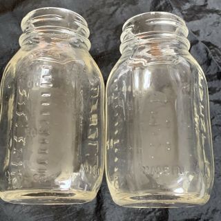 Vintage - Pair (2) Evenflo Glass Baby Bottles 4 Ounce - Made in U.  S.  A 3