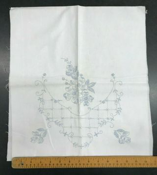 Vtg Pre - Printed Floral Vine Fabric Cushion Panel For Hand Embroidery Or Paint