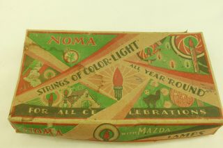 Vintage Noma Strings Of Color - Light Set Very Old Christmas Lights & Box