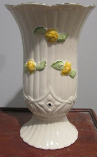 Belleek Collectors Society 25th Anniversary Vase 2004 12 Inches