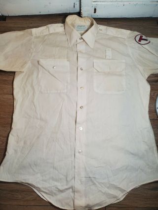 Vintage Conqueror Union Made White Size 16 Work Short Sleeve Shirt Mbta T