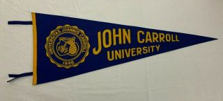 Vintage John Carroll University Felt Pennant College Football Ncaa Souvenir