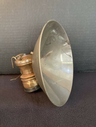 Vintage Brass Autolite Carbide Miner’s Lamp With Large Reflector