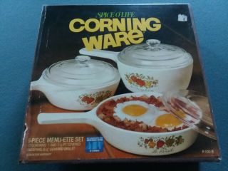 Corning Ware Spice Of Life 6 Pc Menu - Ette Set P - 100 - 8 W/ Box