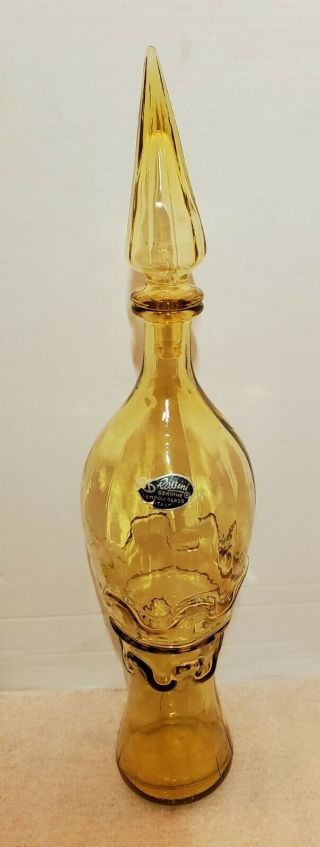 Rossini Empoli Amber Glass Bottle Genie Decanter Sticker