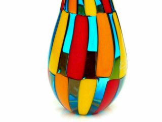 Signed Murano Ballarin Art Glass Pezzato Mazzega Freeform Vase Luxurious 2