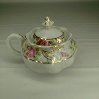 Nippon Porcelain Hand Painted Sugar Bowl With Lid