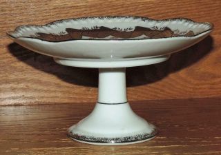 Vintage Norcrest B - 196 25th Silver Anniversary Wedding Bells Pedestal Cake Plate