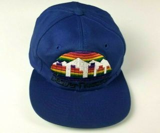 Denver Nuggets Nba Twins Blue Snap Back Vintage Colorful Cap Hat Blue One Size