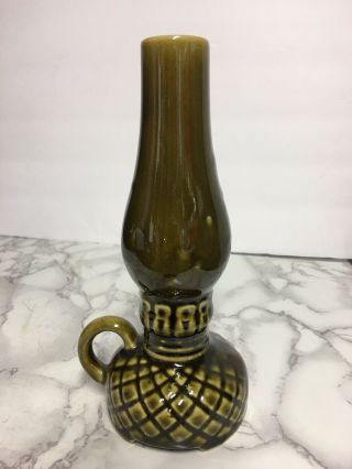 Vintage Olive Green Mccoy Pottery Finger Oil Lamp Bud Vase 8 1/4 "