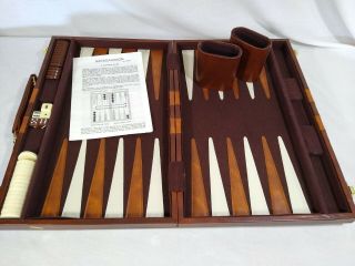 Vintage Backgammon Game By Cardinal,  Brown Faux Leather Brief Case style 2