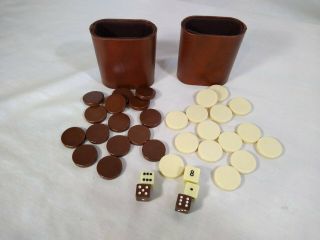 Vintage Backgammon Game By Cardinal,  Brown Faux Leather Brief Case style 3