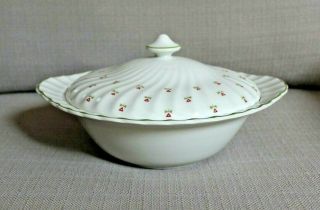 Laura Ashley Thistle Pattern Johnson Brothers Round Covered Vegetable Dish