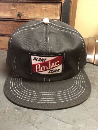 Vintage Trucker Hat.  Bo - Jac.  Black Denim.  Patch.  Snapback.  K Prod Usa.