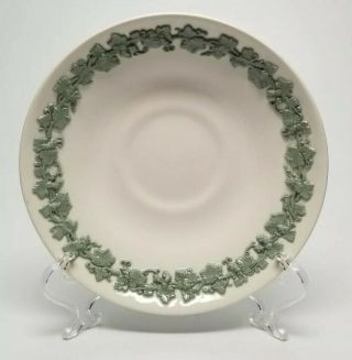 Wedgwood Embossed Queensware Celadon On Cream Plain Edge 5 - 3/8 " Saucer (only)