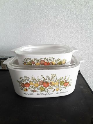 Corning Ware A - 5 - B Pyrex Lid A - 12 - C /a - 2 - B Lid A - 9 - C 2 - 5 Quart Spice Of Life