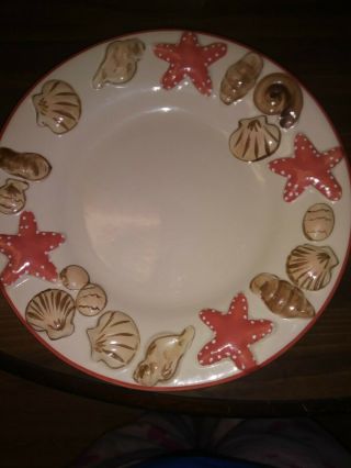 Tabletops Gallery Coral Reef Hand Painted & Hand Crafted 11 Inch Dinner Plate