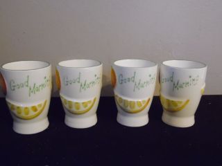4 Retro Vintage Napcoware C - 5352 Ceramic Good Morning Juice Cups
